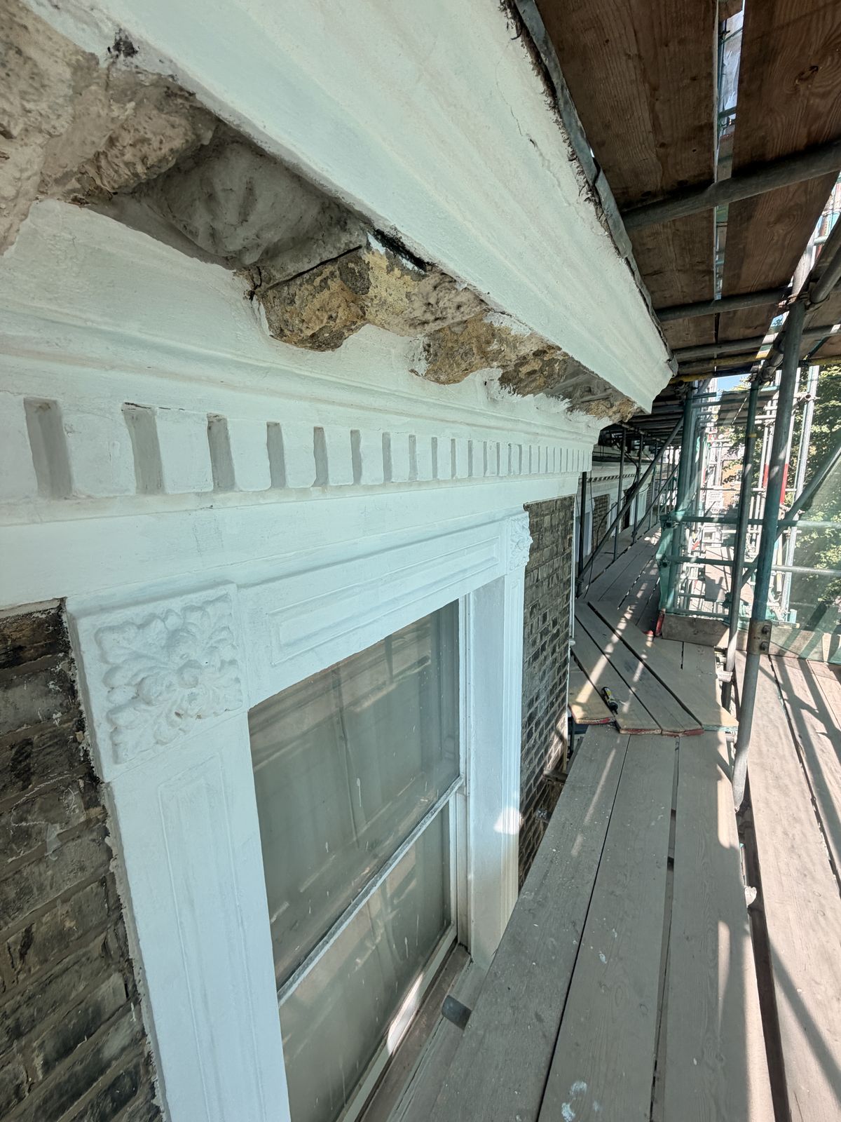 Restored and redecorated balcony balustrade