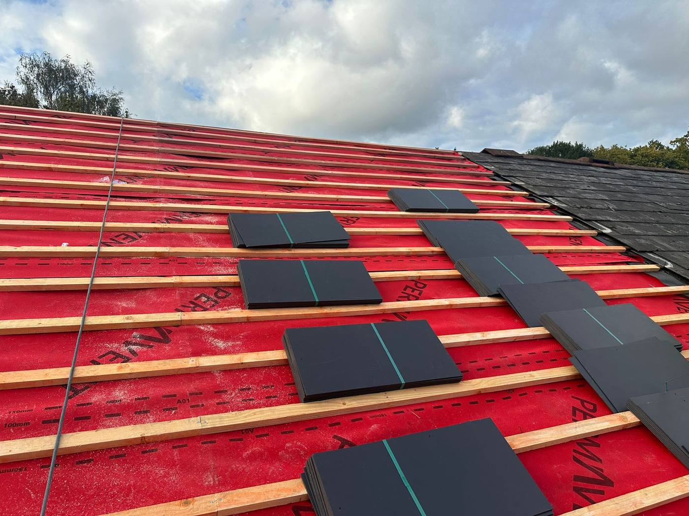 Completed roof with vent pipe flashing